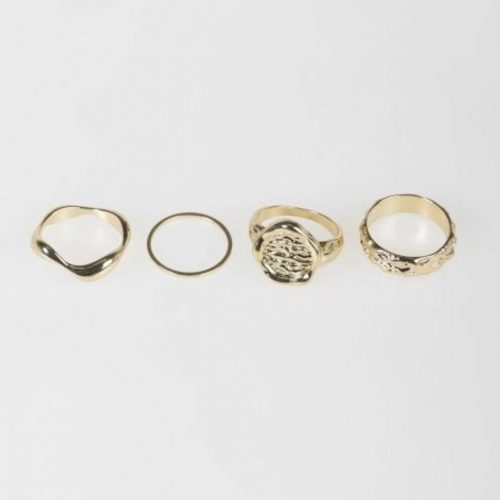 Pack de 4 anillos en dorado