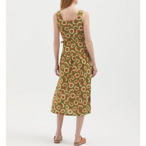 Vestido midi de tirantes con escote cuadrado y estampado Sunflowers de la marca Nice Things